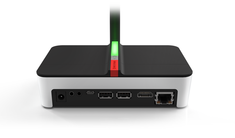 Frontales Maschinendesign des WERMA WeASSIST Systems mit integriertem Anzeige- und Signalelement