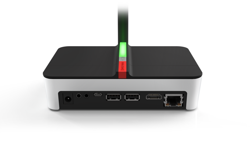 Frontales Maschinendesign des WERMA WeASSIST Systems mit integriertem Anzeige- und Signalelement