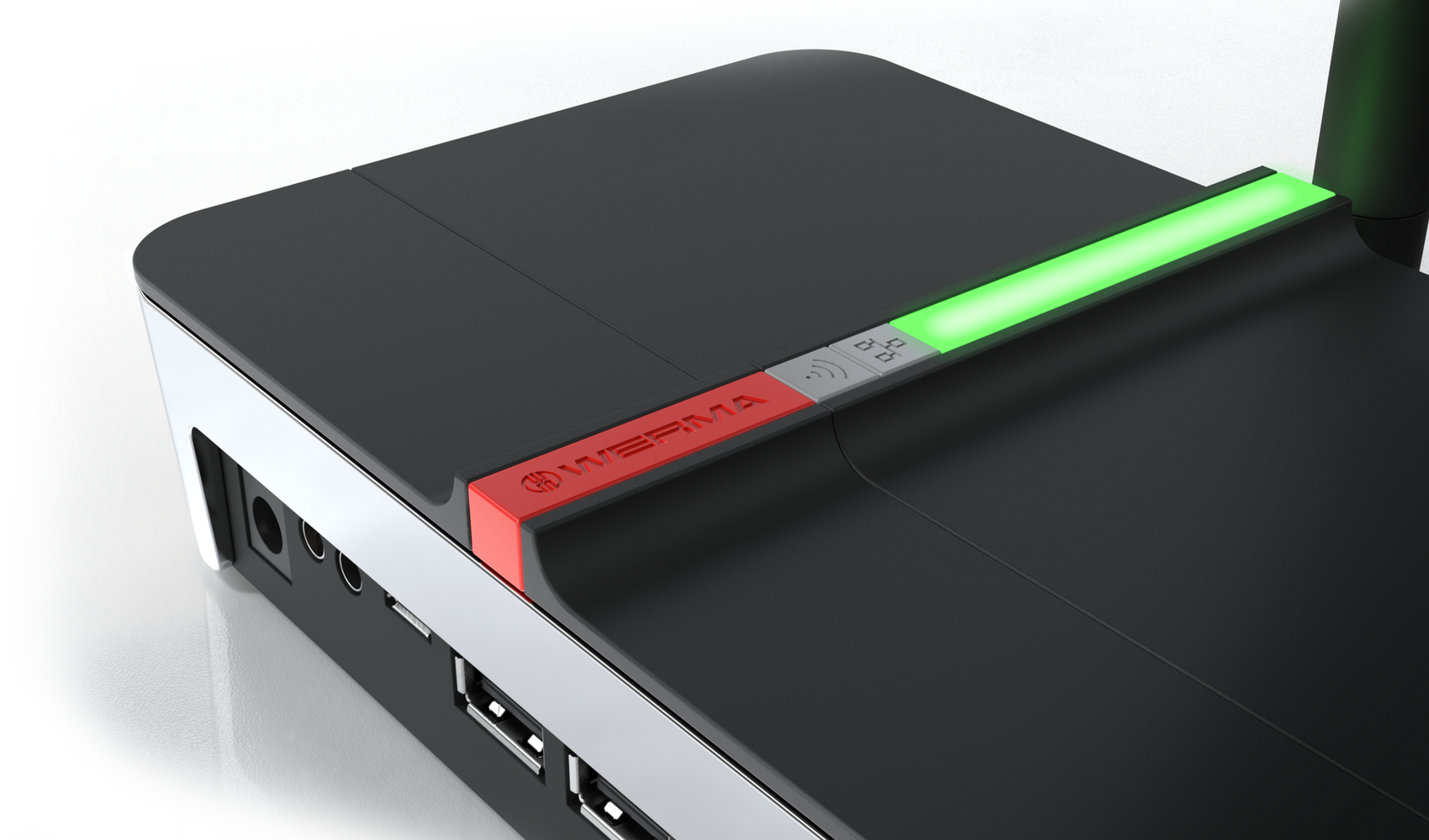 Industrial Design des WERMA WeASSIST Assistenzsystems in perspektivischer Ansicht für vernetzte Produktionsumgebungen