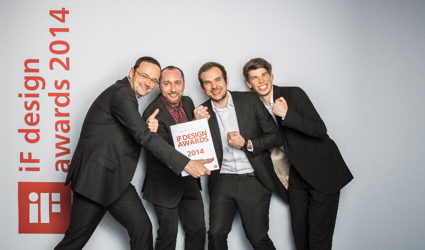 Das Team von defortec bei der Preisverleihung der iF Design Awards 2014