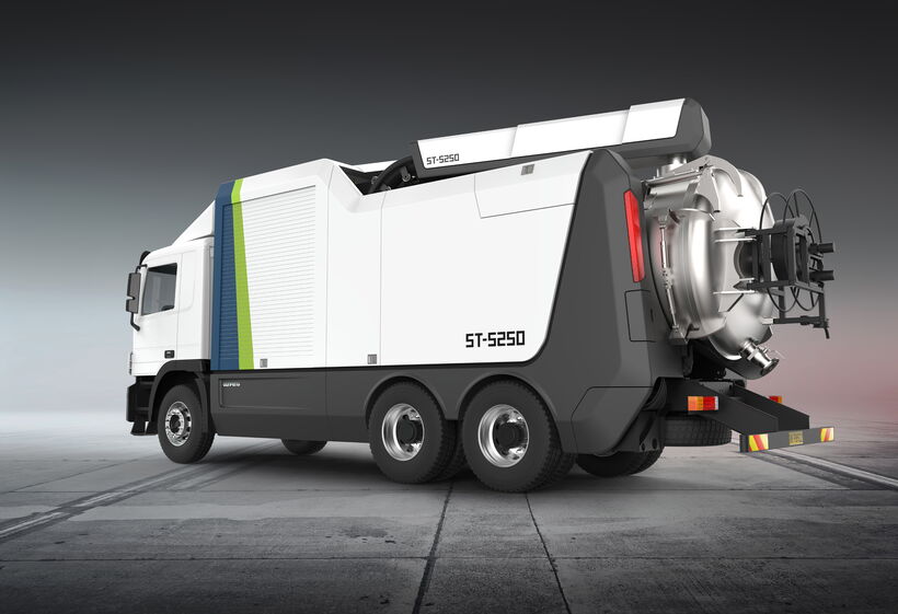 Kanalreinigungsfahrzeug von Qunfeng mit modularer Fahrzeugarchitektur und modernem Commercial Vehicle Design.