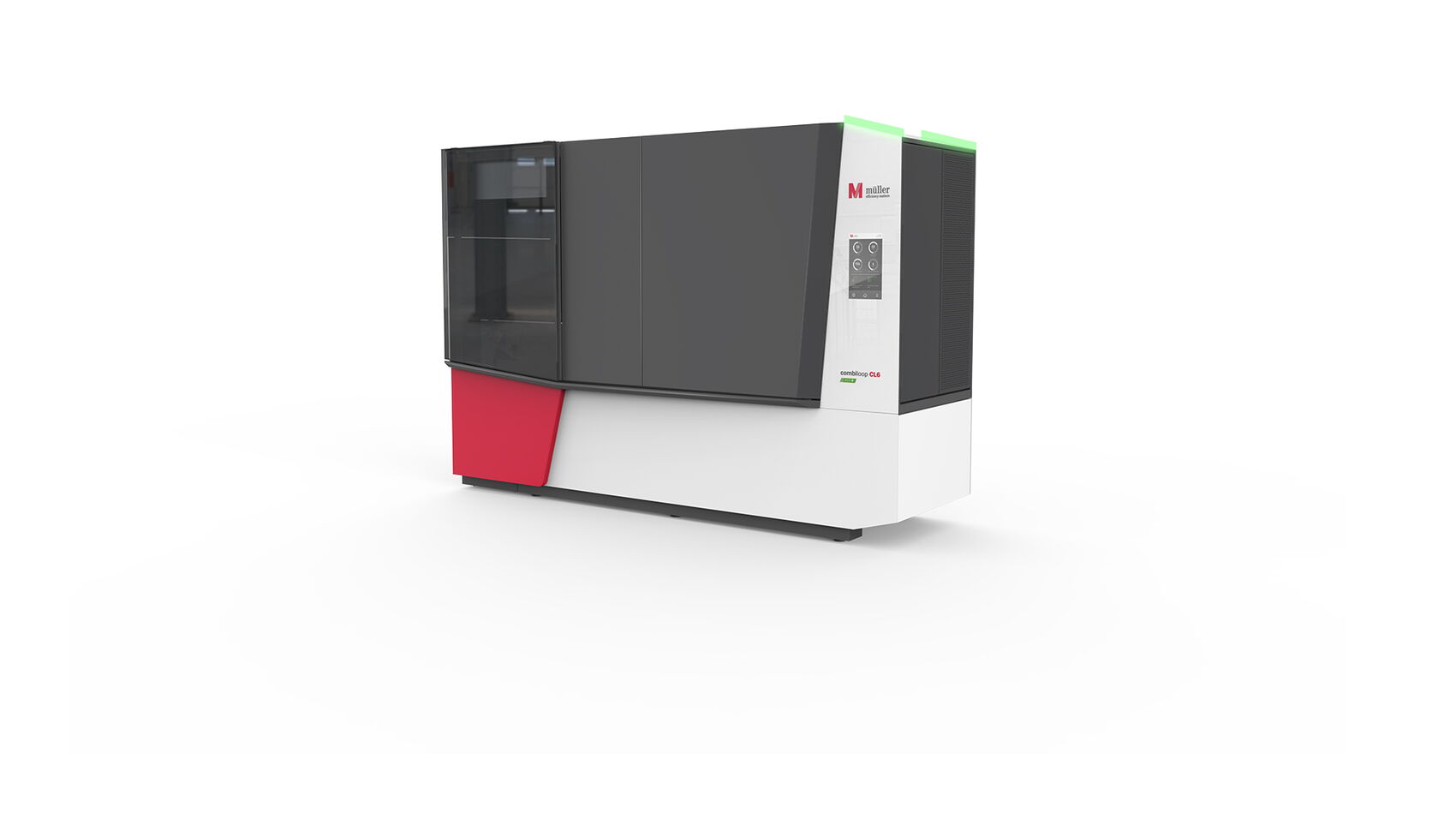 Maschinenbau Design von defortec für Müller Hydraulik mit markenprägender Formensprache, dynamischen Geometrien und integriertem Corporate Product Design.