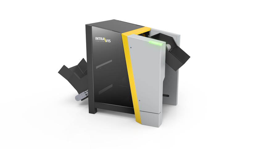 Industriedesign der PreMon Prüfanlage mit markanter Gehäusegestaltung, integriertem LED-Signallicht und präziser Formensprache für industrielle Prüftechnik.