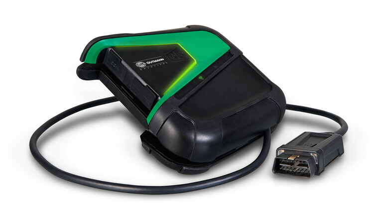 Automotive Diagnosegerät mit integrierter LED-Lichtsignatur, markenprägendem Gehäusedesign und ergonomischem Kabelmanagement.