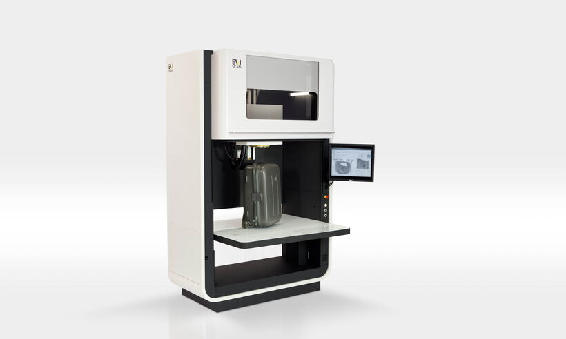 Beweismittelscanner EVISCAN mit Clean-Design-Konzept, höhenverstellbarer Scanplattform und kontaminationsfreier Arbeitsfläche für die berührungslose Spurensicherung.