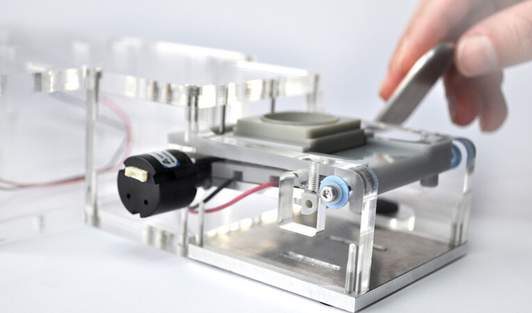 Functional prototype for a biological cell analysis laboratory device.