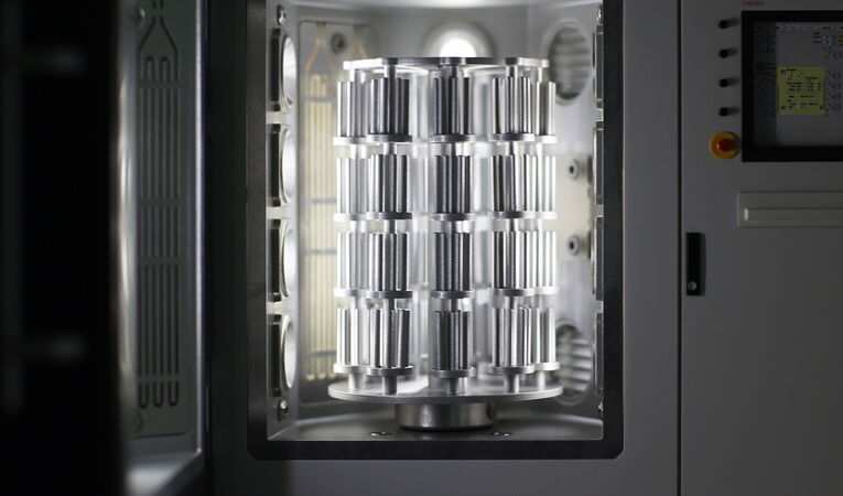 Interior view of the Oerlikon Domino L coating system design model.