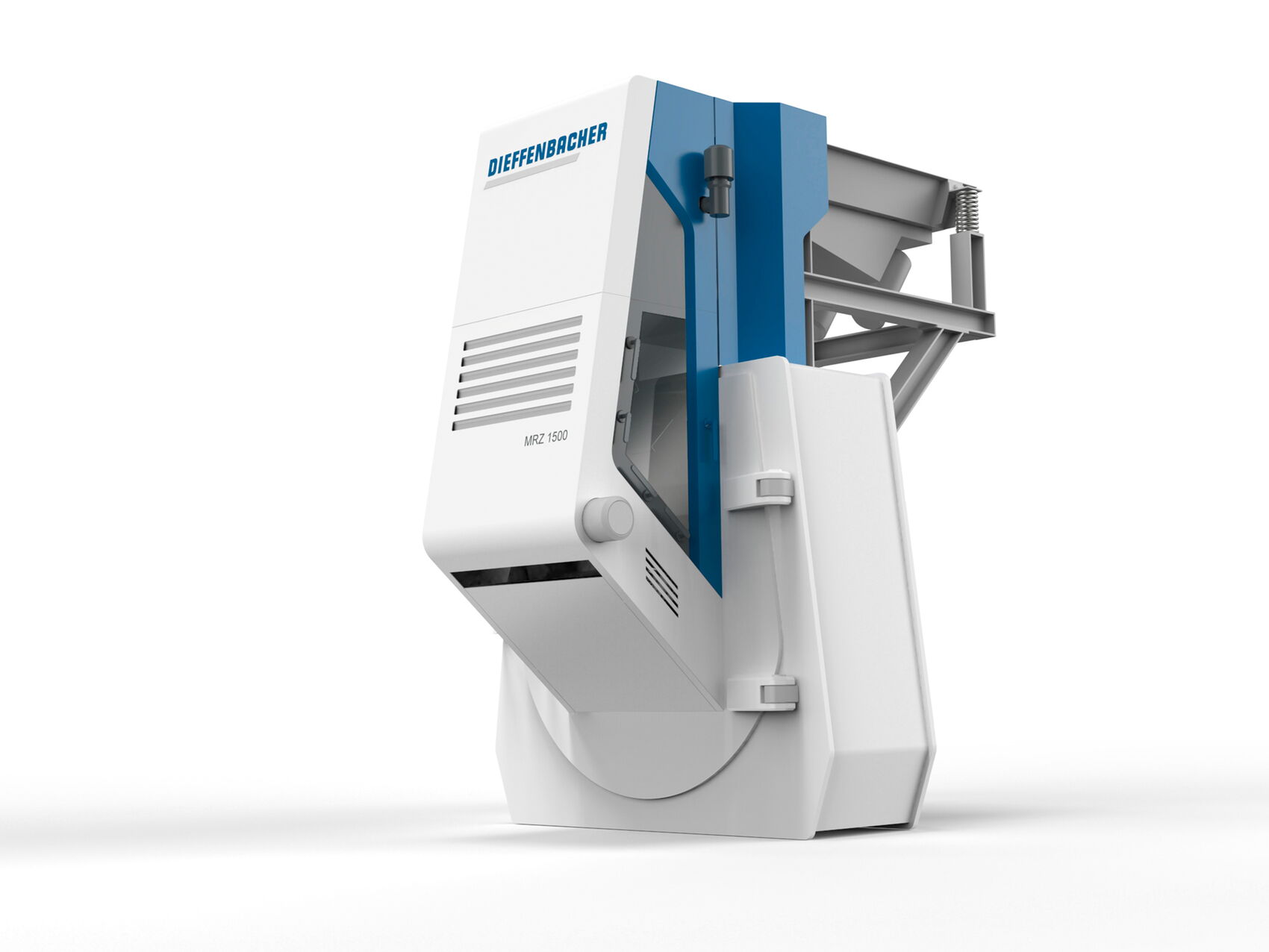 Systemdesign des Dieffenbacher MRZ 1500 Messerringzerspaners mit optimierter Wartungszugänglichkeit und ausgezeichnetem Industrial Design.