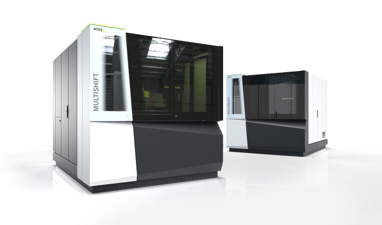 Systemdesign der Acsys MULTISHIFT Laserbearbeitungsanlage mit übertragbarer Designsprache für eine einheitliche Maschinenfamilie.